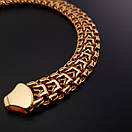 Позолочений срібний браслет чоловічий Фараон. Срібний браслет чоловічий в позолоті 585. Ширина 10 мм / 21 см, фото 7