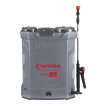 Обприскувач акумуляторний ранцевий 16 л, 3.1 л/хв, батарея 12 В/8 Аг INTERTOOL DT-9016