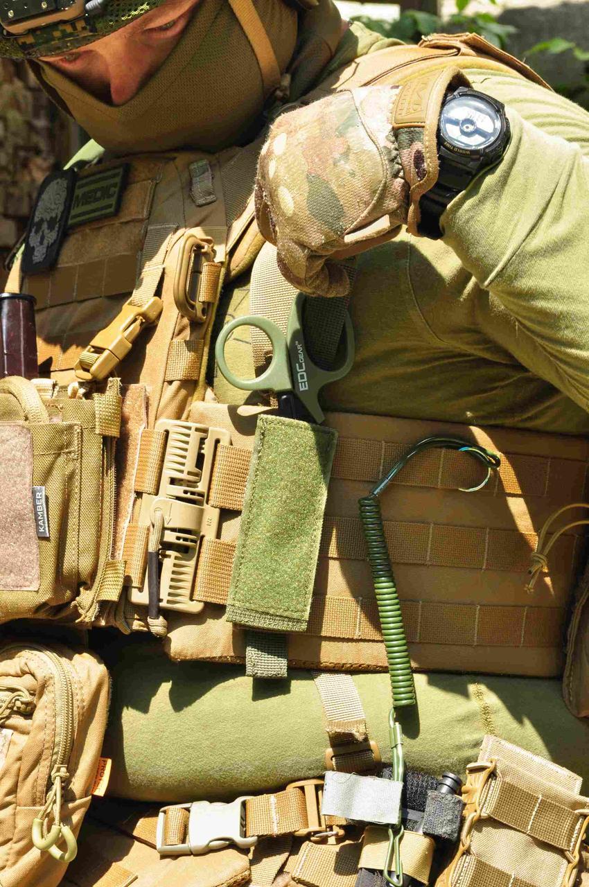 Підсумок для медичних атравматичних ножиць для рюкзаків і аптечок на MOLLE Олива для медиків ЗСУ