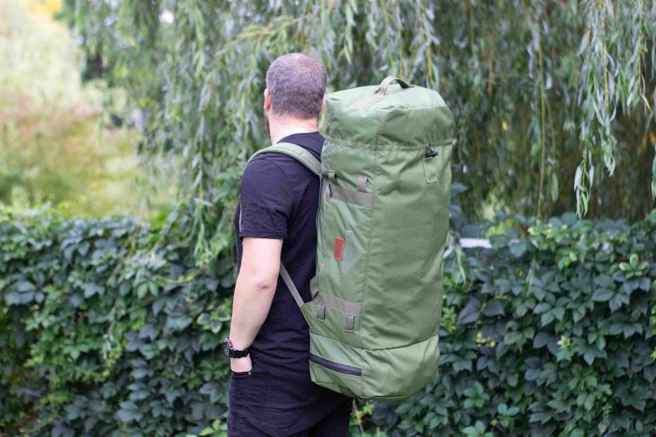 Армійський тактичний баул, похідний рюкзак 85 л з відділом для взуття Стохід Олива, велика сумка для військових, фото 1