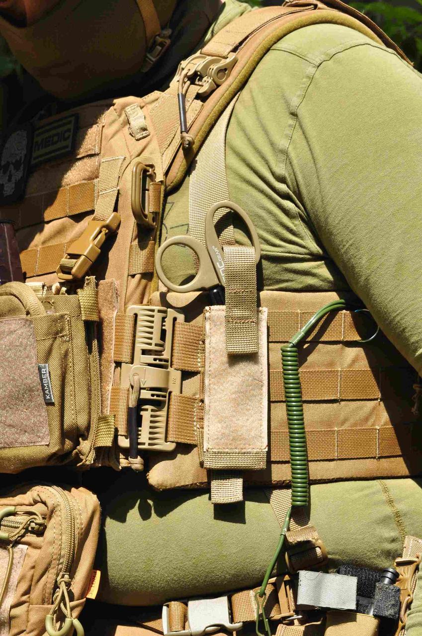 Підсумок для атравматичних ножиць для рюкзаків і аптечок на MOLLE койот для бойових медиків ЗСУ