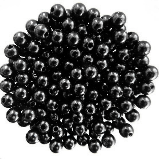 Бусини Штучний Перли пластик 8 мм 250 грамів колір чорний