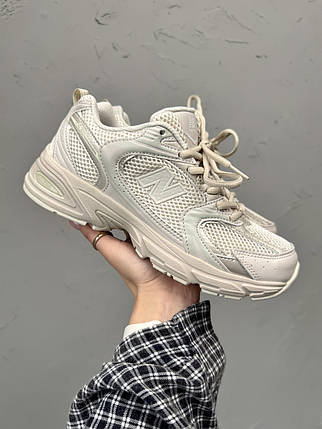 Жіночі кросівки New Balance 530 Light Beige Взуття Нью Беланс 530 бежеві шкіра текстиль демісезон, фото 1