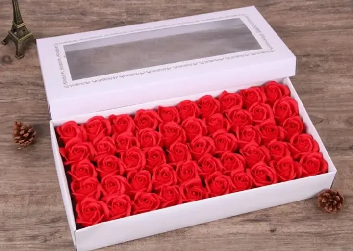 Подарунковий набір троянд із мила 50 шт., Червоні, Мильні Троянди 50 шт. Червоний