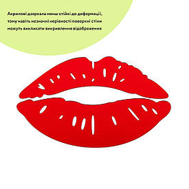 Дзеркальний декор акриловий самоклеючий Губи червоні, 2шт (D) SW-00002500