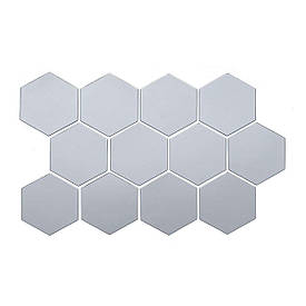 Дзеркальний декор акриловий самоклеючий 125*105мм срібло,12шт (D) SW-00002513