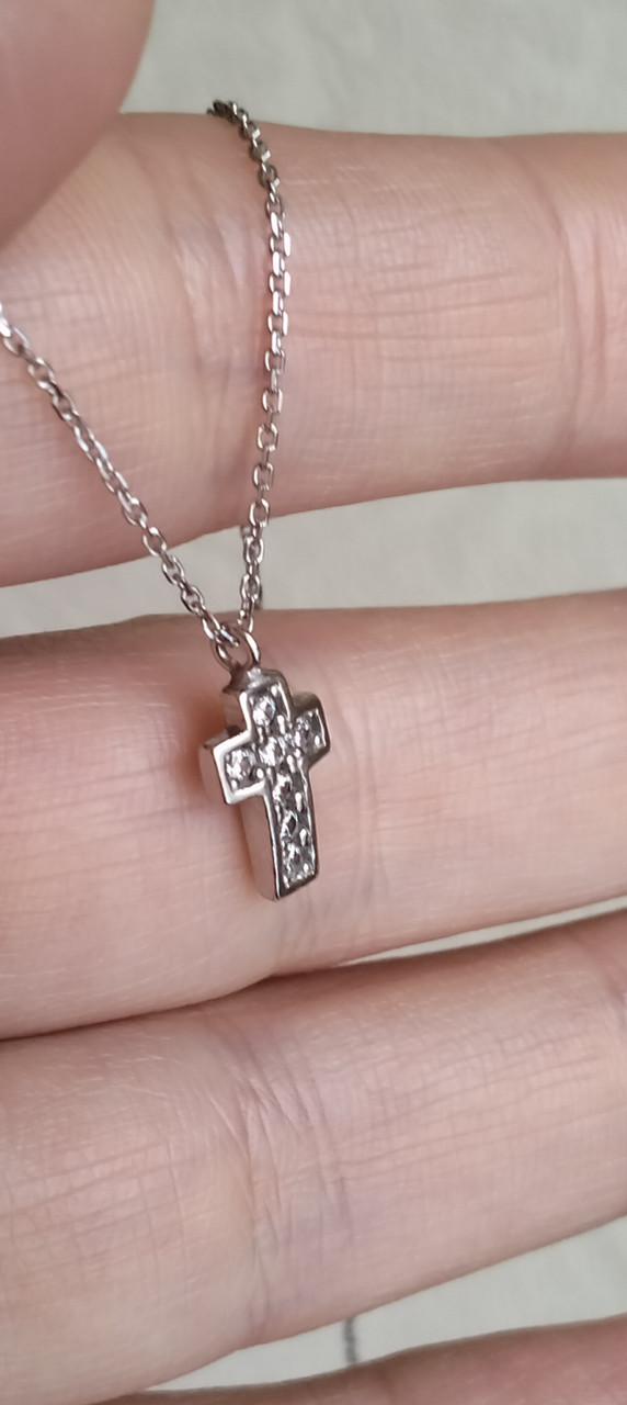 Срібне кольє з підвіскою хрестик, фото 1