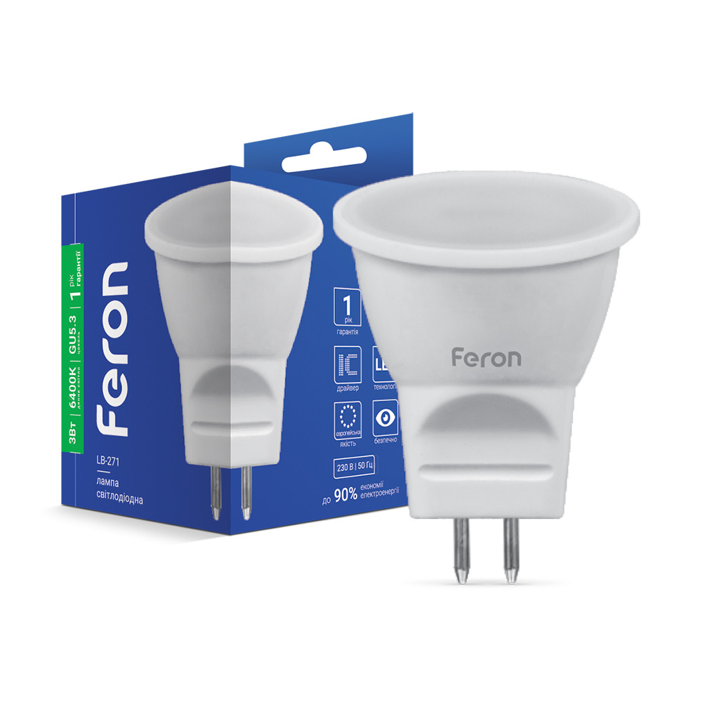 Світлодіодна лампа Feron LB-271 MR11 3 Вт G5.3 6400K, фото 1