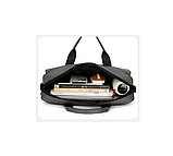 Сумка для ноутбука сіра 15-16 дюймів із плечовим ременем, фото 4