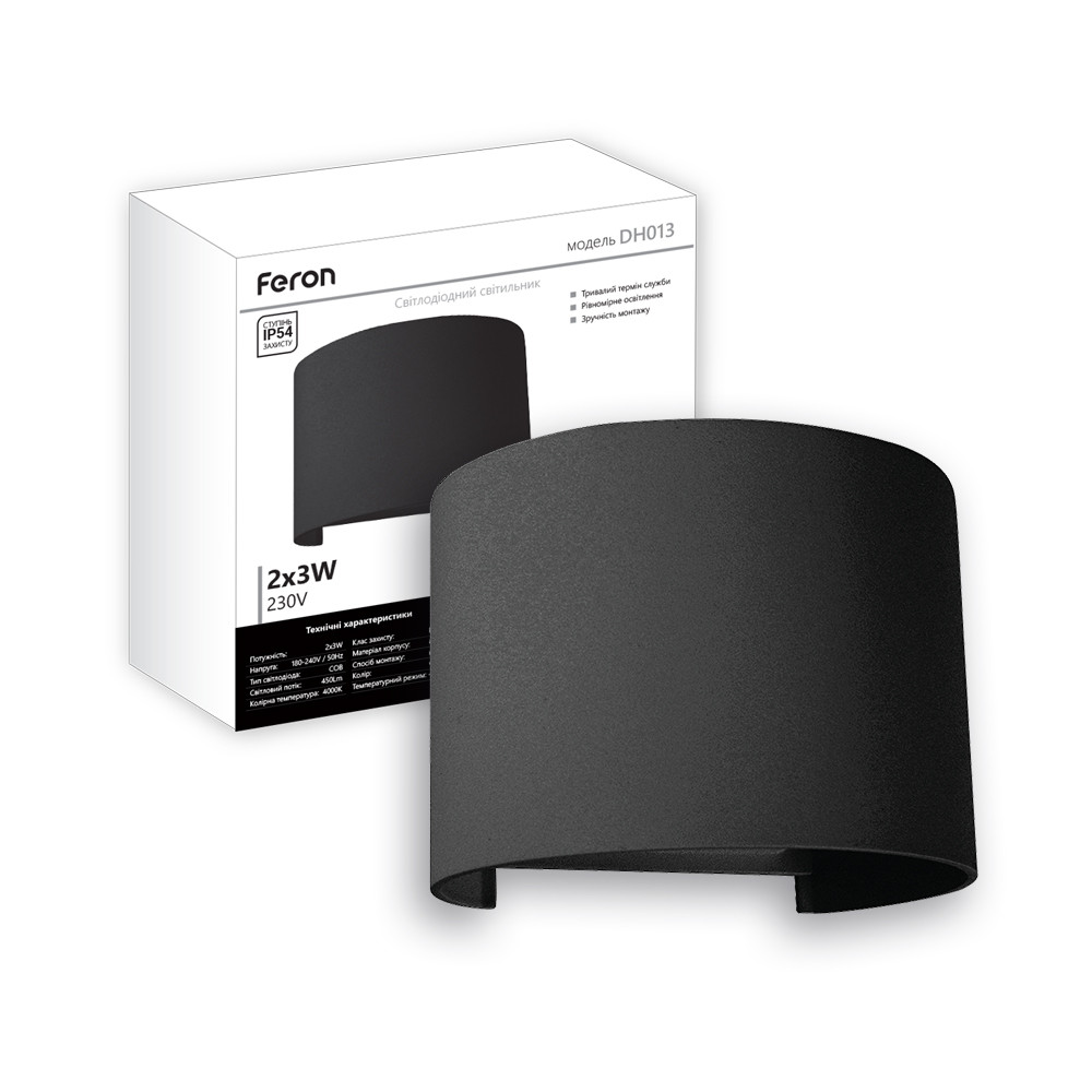 Архітектурний світильник Feron DH013 6 Вт 4000 К IP54 чорний