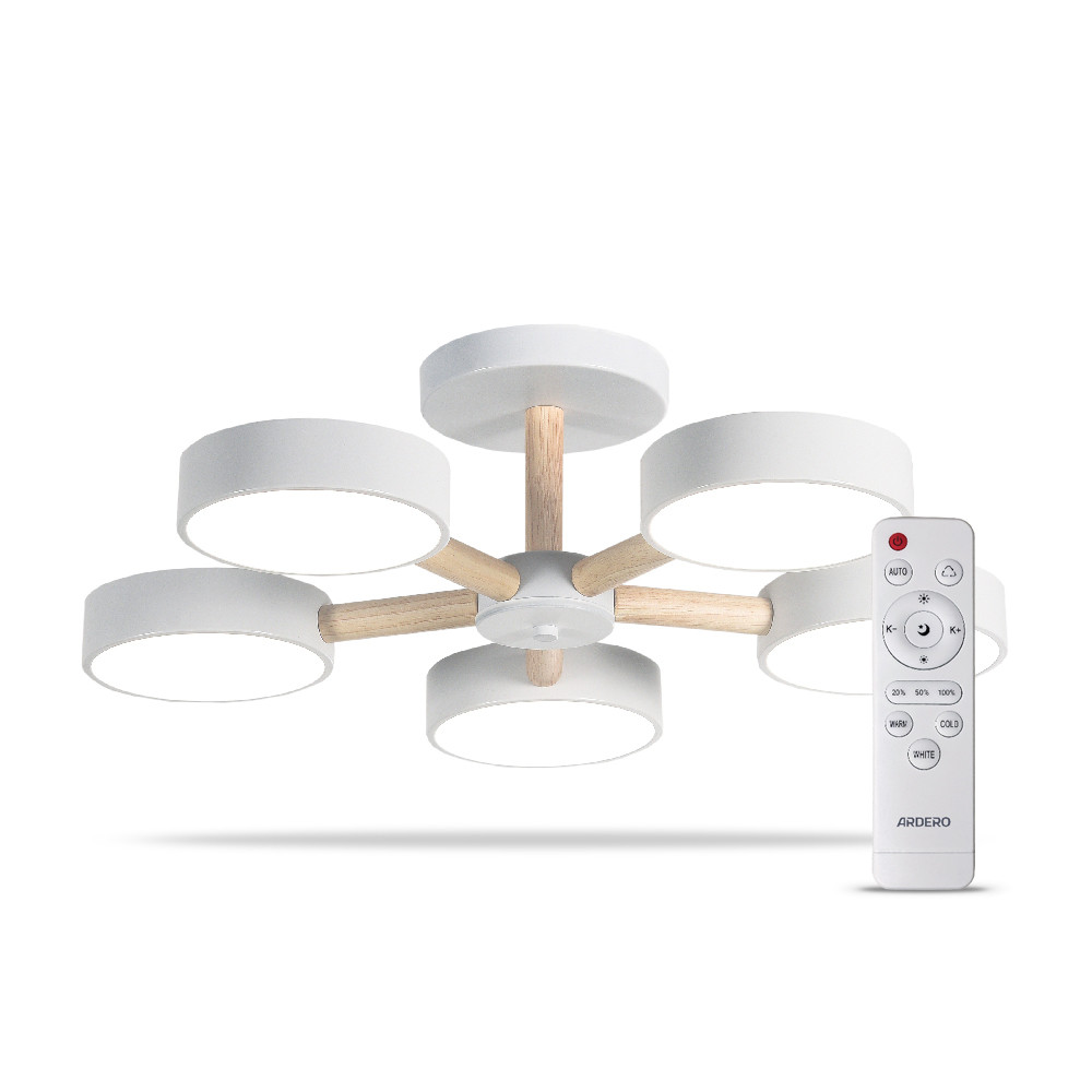 Світлодіодна люстра з пультом Ardero AL6195ARD SCANDY 65Вт 3000-6500К IP20, фото 1