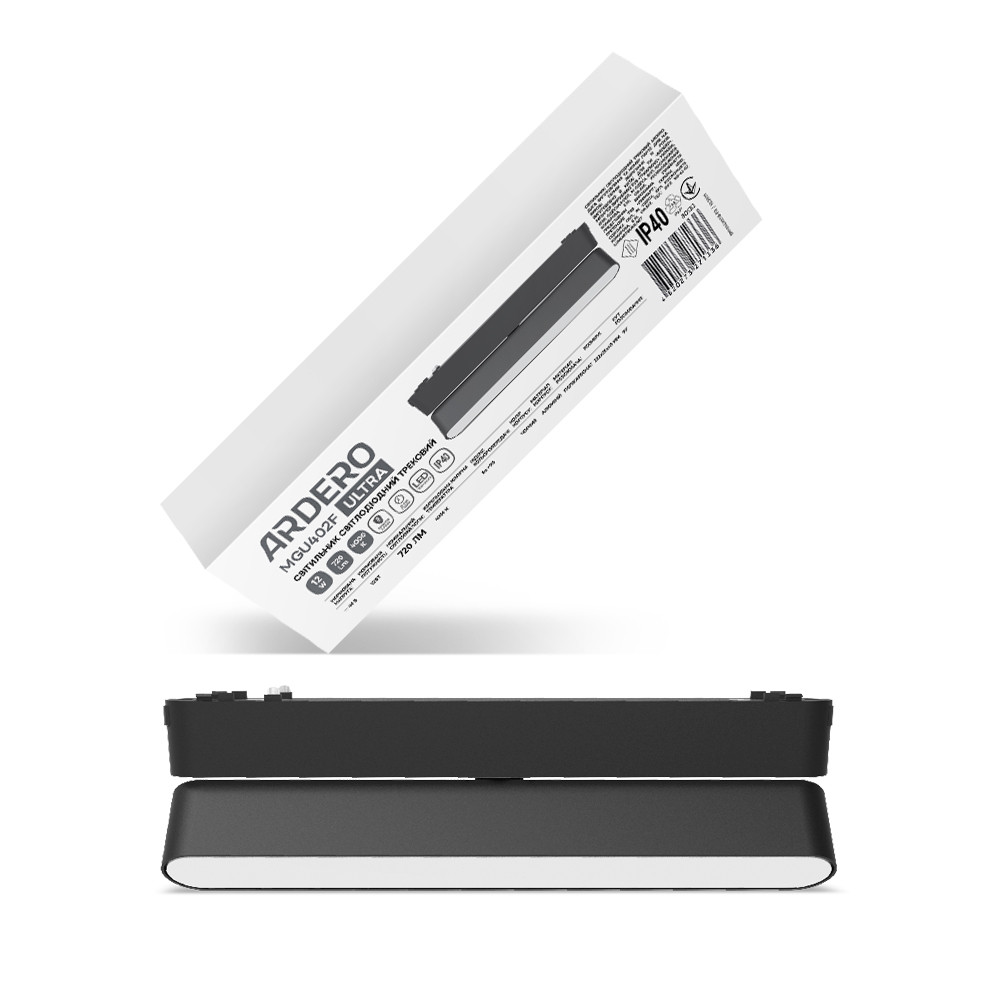 Магнітний трековий світильник Ardero MGU402F ULTRA 12 Вт 4000 К IP40, фото 1