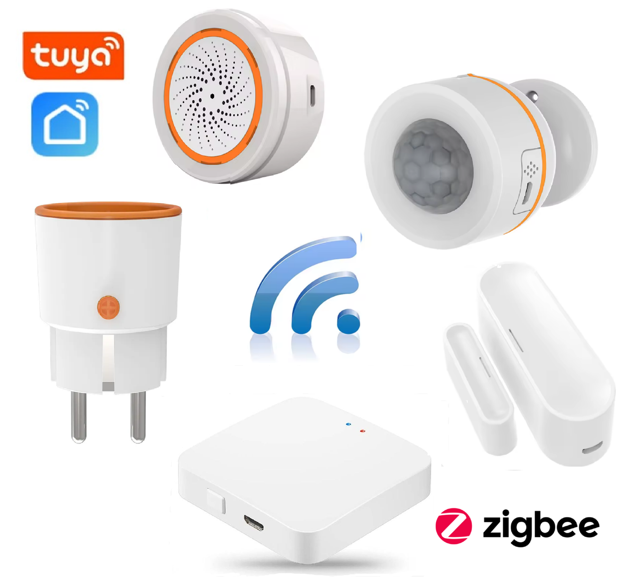 Розумний комплект охоронної сигналізації 1DAL AlarmKit ZB4 | ZigBee набір для захисту від проникнення в дім | Tuya