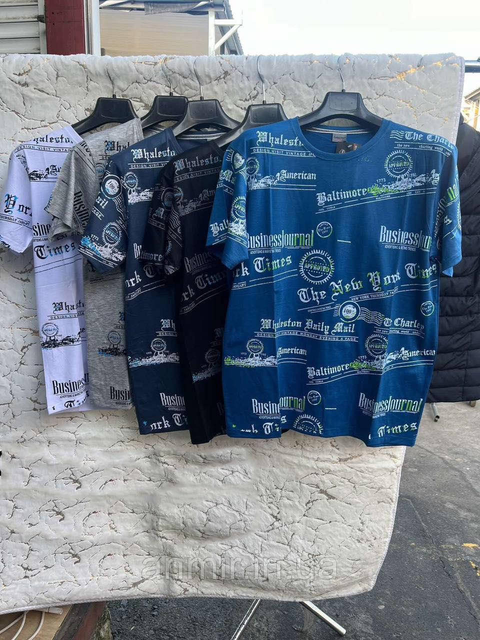 Чоловіча футболка трикотажна принт норма 48-54, колір мікс