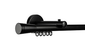 Zegar Карниз для штор однорядний Техно 20 Чорний імпресійний, Конус