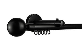 Zegar Карниз для штор однорядний Техно 20 Чорний імпресійний, Куля
