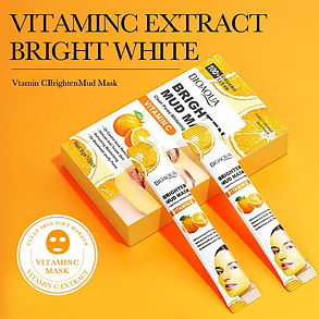 Глиняна маска із екстрактом апельсина Bioaqua Vitamin C Brighten Mud Mask, 10х8г., фото 1