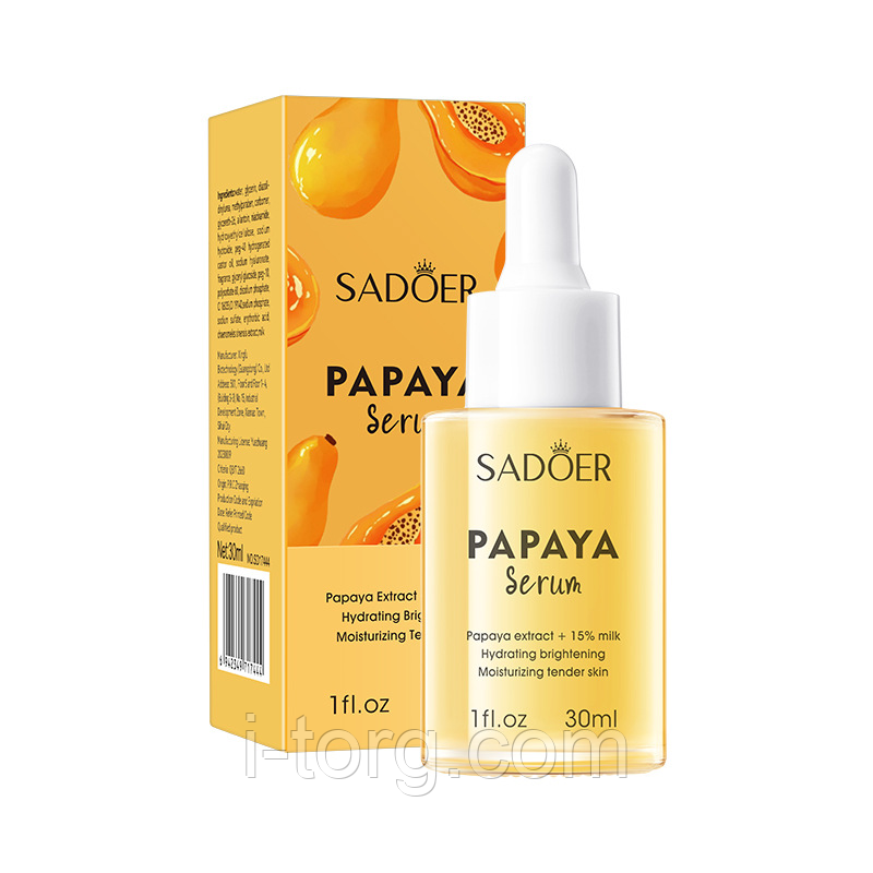 Сироватка для обличчя з папаєю та молоком Sadoer Papaya Serum, 30 мл.