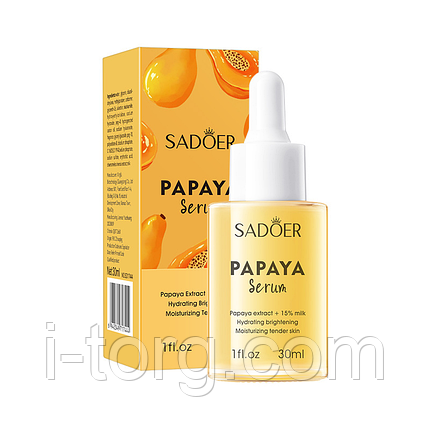 Сироватка для обличчя з папаєю та молоком Sadoer Papaya Serum, 30 мл., фото 1