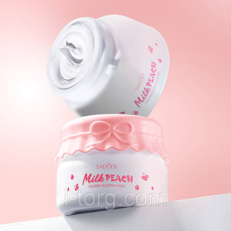 Молочно-персикова нічна маска поживна Sadoer Milk Peach, 120 мл.