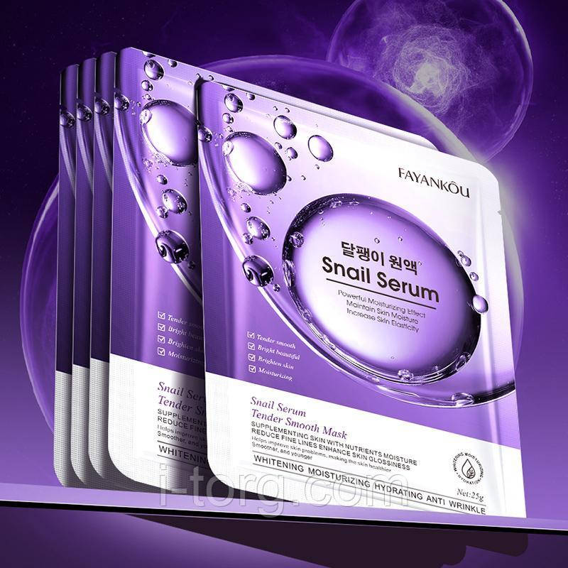 Зволожуюча та розгладжуюча маска з есенцією равлика FAYANKOU, 25г.