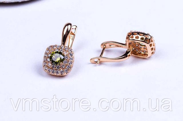 Серьги женские классические позолота
