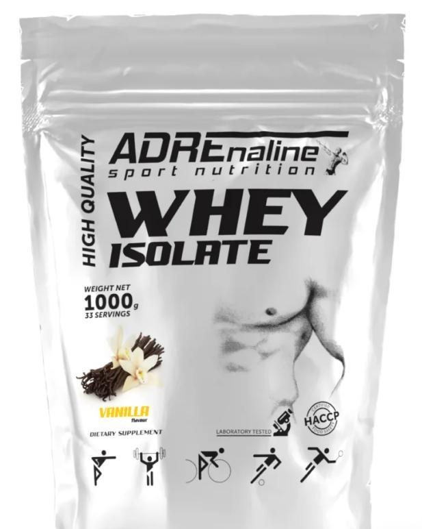 Протеїн ADRENALINE WHEY ISOLATE 1000 грам Смак: Ваніль