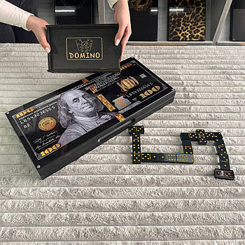 Набір настільних ігор: нарди та доміно із зображенням 100-доларової купюри, арт 707002