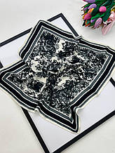 Легка хустка nature  70*70 см віскоза/коттон чорна