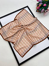 Легка хустка 70*70 см віскоза/коттон коричнева