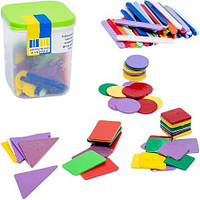 Від 3 шт. Набір Рахункові палички та геометричні фігури  в контейнері купити дешево оптом в інтернет-магазині