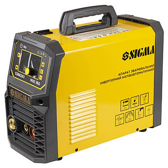 Апарат інверторний зварювальний напівавтомат МIG/MMA-160А електрод 4мм дріт 0.8-1мм LED SIGMA (5386261)