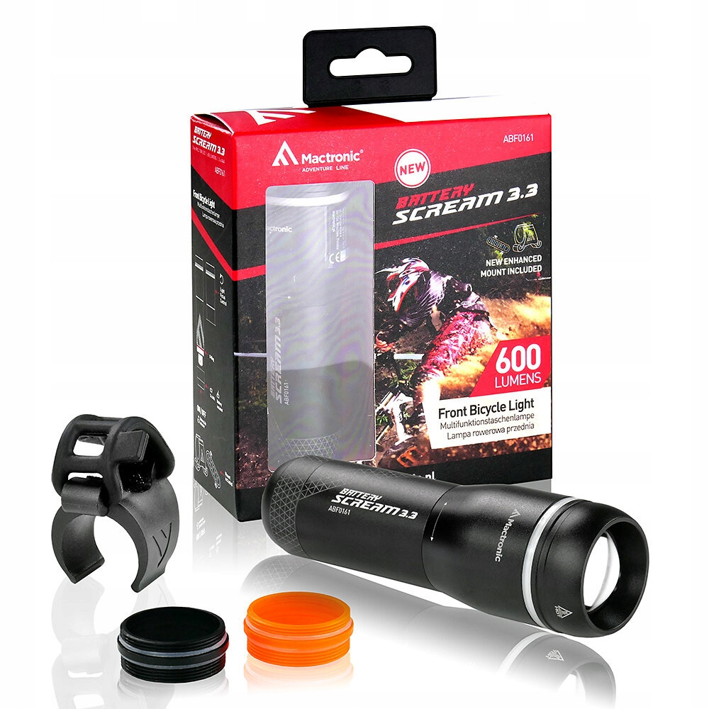 Передній велосипедний ліхтар Mactronic Scream 3.3 | 600 лм, потужна LED-фара з USB-зарядкою