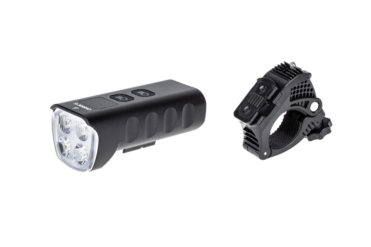 Велосипедна фара ONRIDE Lustron (1600 lm, 6400 mAh, Type-C), Power Bank, інд. заряду, алюмінієва (6936116102012)