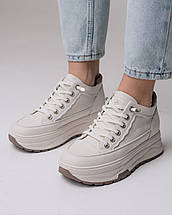 Черевики на платформі Allsy 193402 36 молочні шкіра, фото 2