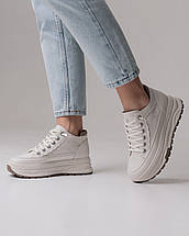 Черевики на платформі Allsy 193402 36 молочні шкіра, фото 4