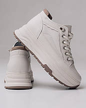 Черевики на платформі Allsy 193402 36 молочні шкіра, фото 5