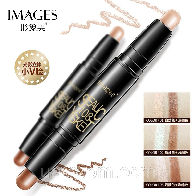 Корректор-карандаш для контуринга, двойной, Images Play 108 Stick, (02 тон натуральный), 3,6 г.