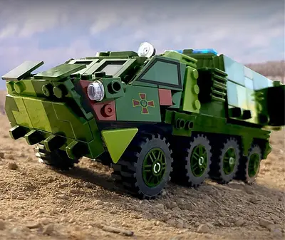 Військовий конструктор для хлопчика Бойовий автомобіль БТР 481 деталь Збери рятувальну техніку для гри дитині