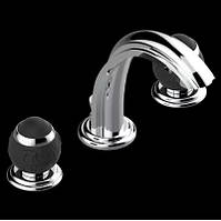 Розпродаж THG Змішувач для раковини на 3 отвори серія Lalique,Panthure black crystal