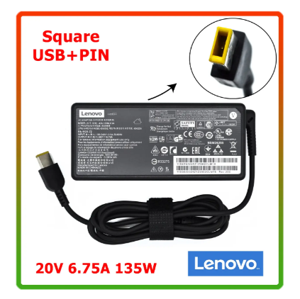 Блок живлення для ноутбука Lenovo 20V 6.75A (USB pin) 135W, фото 1