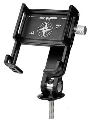 Тримач гаджета GUB G-90 алюмінієвий в кришку рульової, з поворотним механізмом, чорний