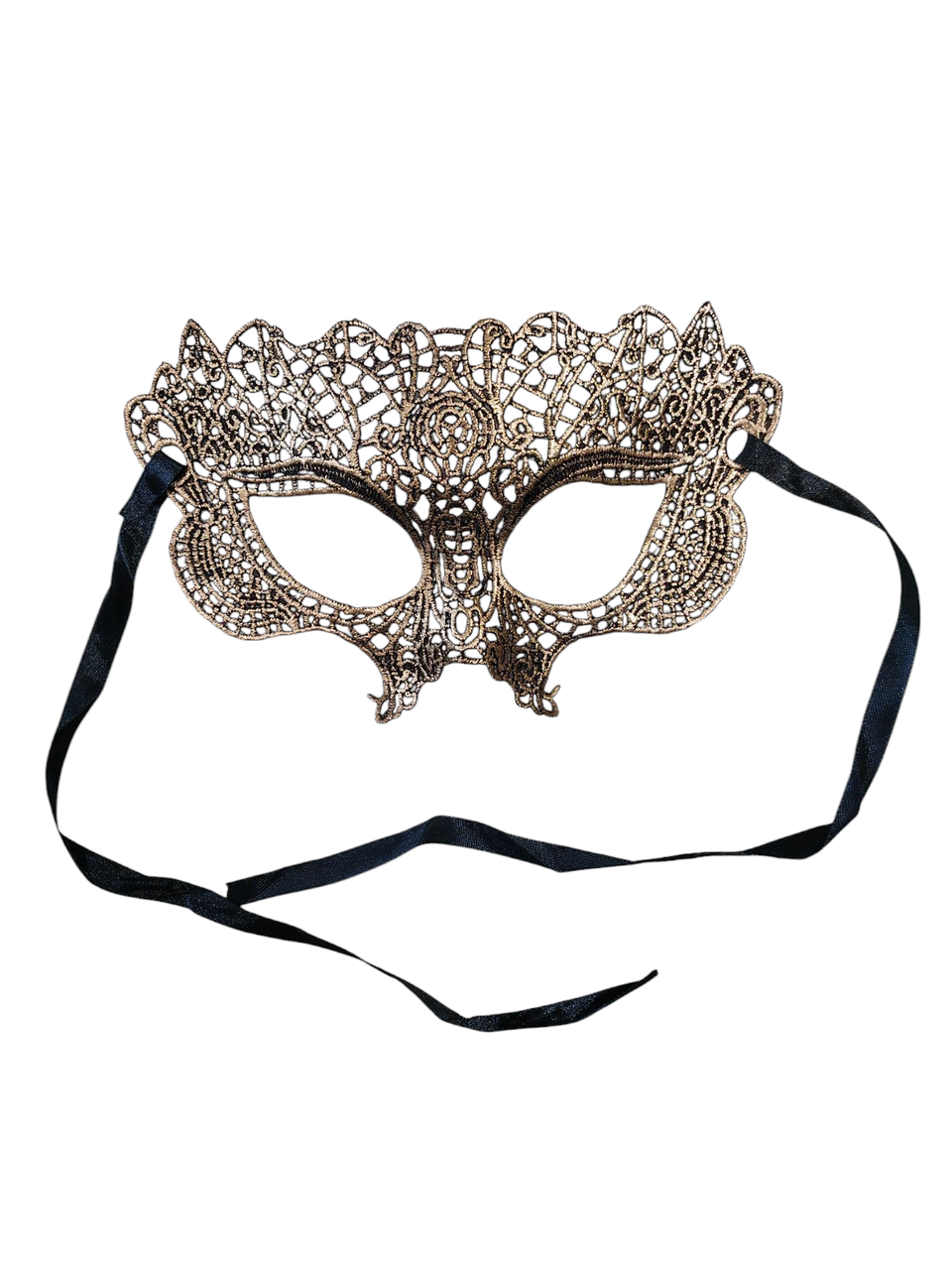 Маска маскарадна на зав`язках one size золотистий, фото 1