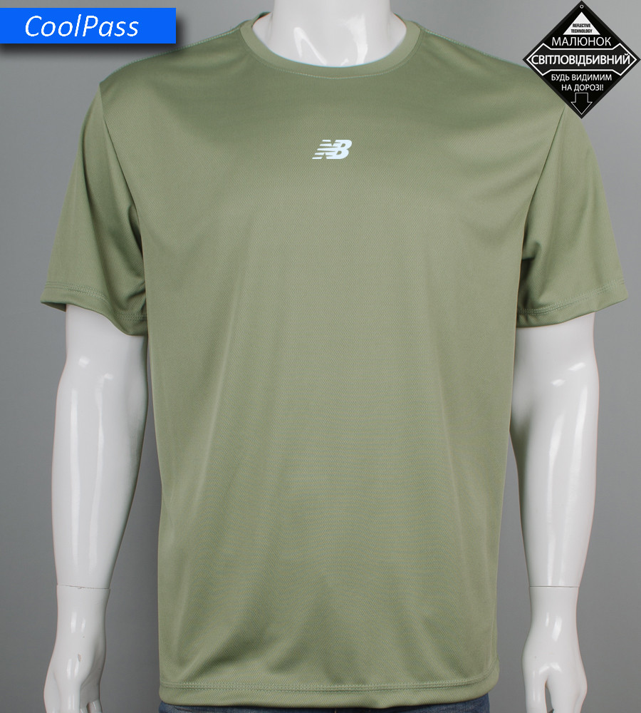 Футболка батал Coolpass New Balance Reflective 5515б (Уп.4шт 3XL,4XL), Оливковий