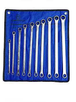 Набір довгих накидних ключів із тріскачкою 10 од., 8-19 мм Falon-Tech FT0819