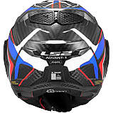 Мотошолом LS2 FF901 Advant X Carbon Future Future White Blue, фото 3
