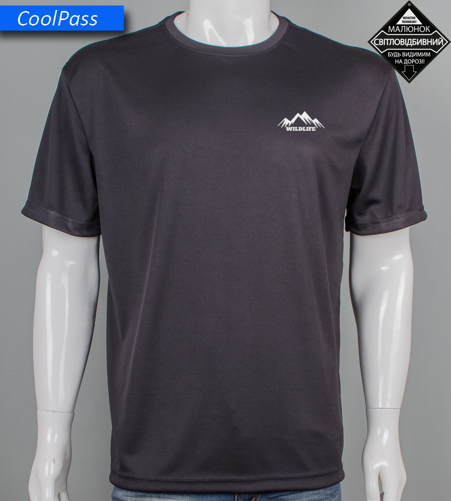 Футболка батал Coolpass Wild Life Reflective 5516б (Уп.4шт 3XL,4XL), Чорний