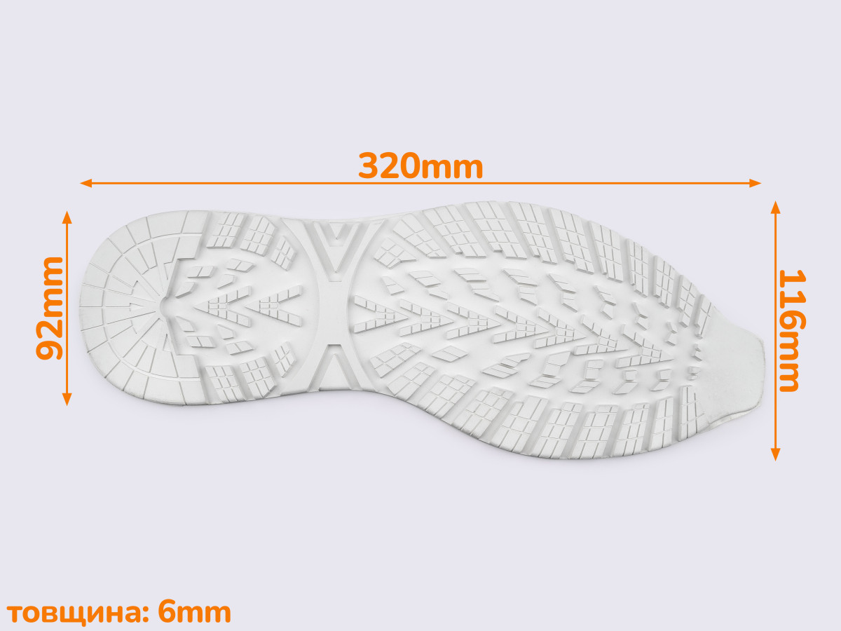 Слід підошви взуття Favor, білий art.900 р.41-44, фото 1