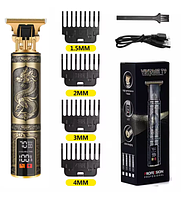 Металевий тример Vintage T9 машинка для стрижки бороди та волосся