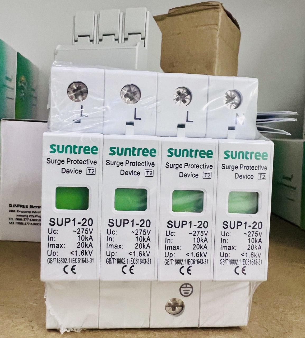 Обмежувач перенапруги AC SUNTREE SUP1 D 4P 275V, In:20кA/Imax:40кА